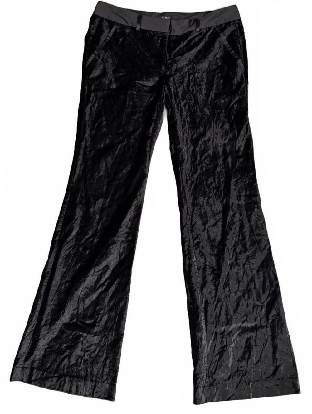 Body by Victoria Black Velvet Flare Pants Size 10
